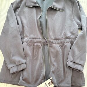 Charcoal Zip-Up Scuba Jacket